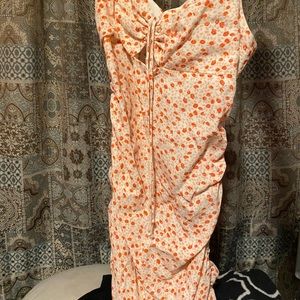 Orange floral dress